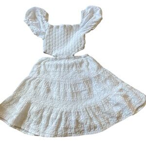 KatieJ NYC White Eyelet Smocked Dress Size M